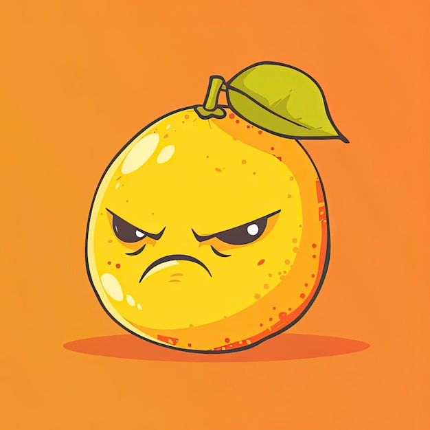 Uma laranja com uma cara triste desenhada