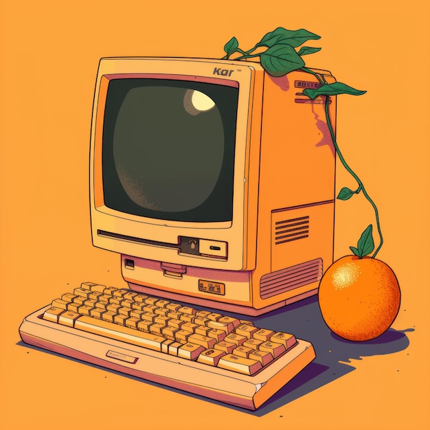 Foto uma laranja emergiu da ia gerada por computador