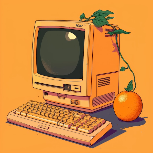 Uma laranja emergiu da ia gerada por computador