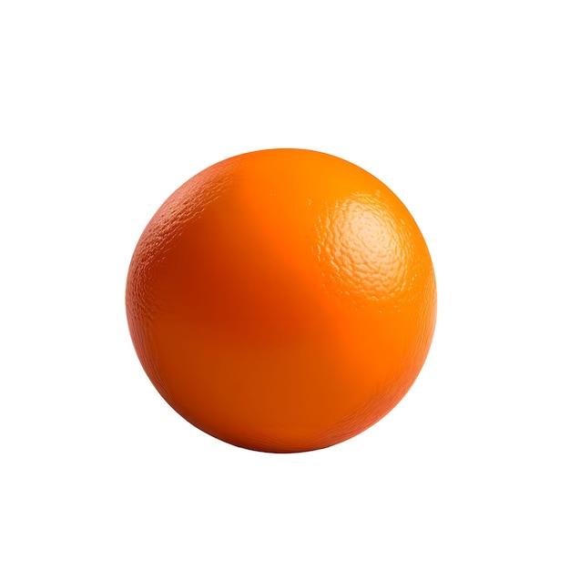 Uma laranja está na frente de um fundo branco.