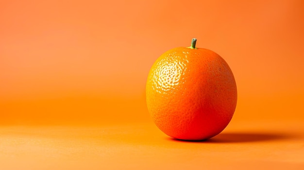 Foto uma laranja sobre um fundo laranja claro