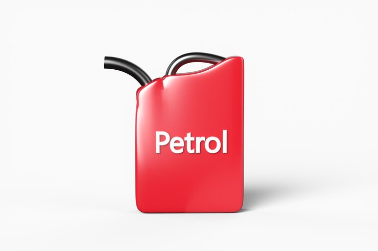 Foto uma lata de gasolina em uma ilustração de renderização 3d de fundo branco