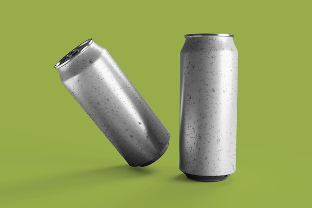 uma lata de refrigerante ao lado de uma lata de soda