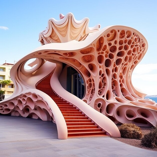 Uma lesma de mar flamenca transformada em arquitetura de sala bem decorada