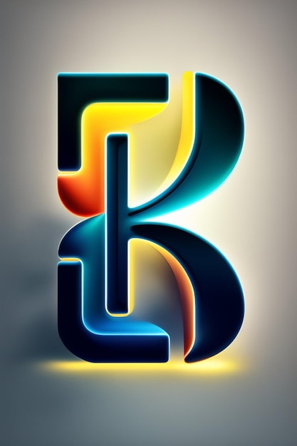 Uma letra colorida com as letras f.