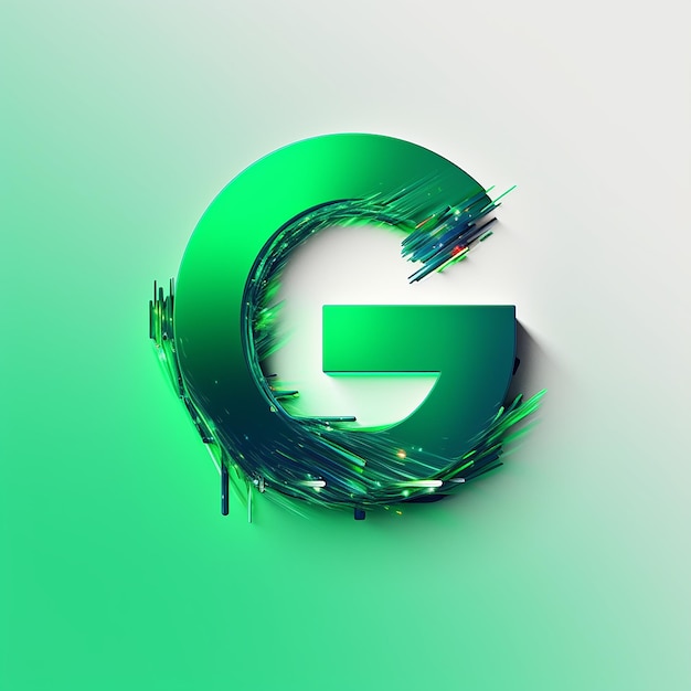 uma letra g está em um fundo verde com agggggggg nele.