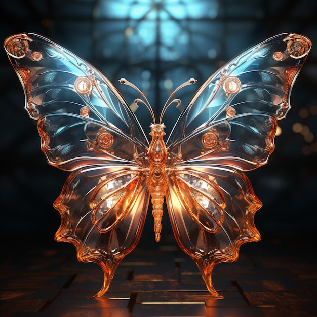 Uma linda asas transparentes de vidro contrastante, bela imagem Arte gerada por Ai