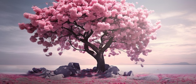 Foto uma linda cerejeira com flores.
