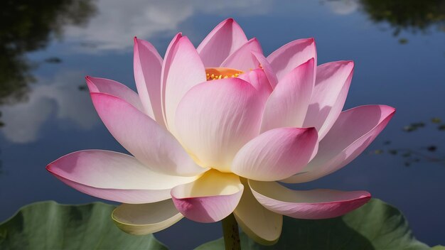 Uma linda flor de lótus rosa em floração