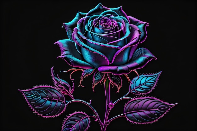 uma linda flor rosa neon