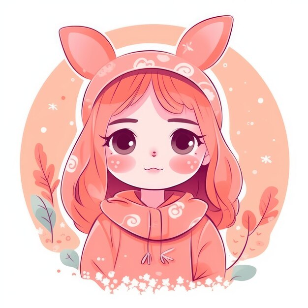 Uma linda garota de anime estilo kawaii de desenho animado garota de estilo anime ai gerada