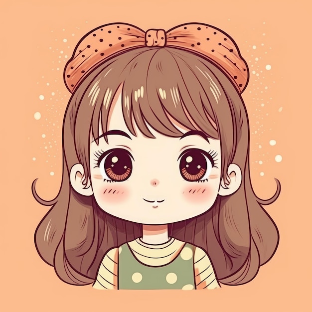 Uma linda garota de anime estilo kawaii de desenho animado garota de estilo anime ai gerada