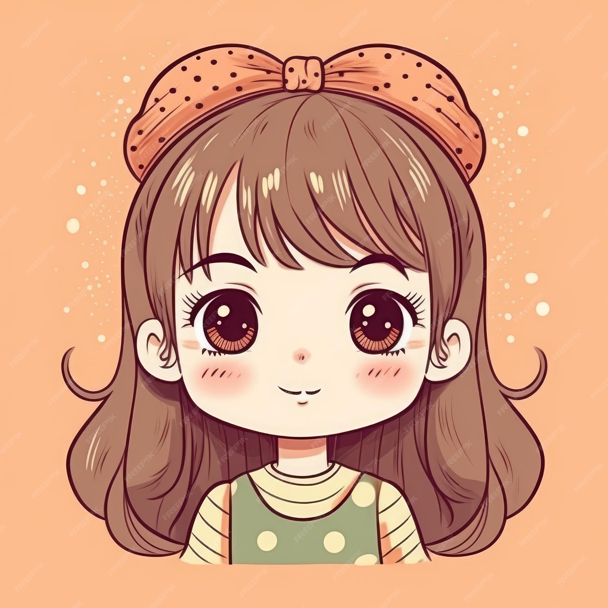 Uma linda garota de anime estilo kawaii de desenho animado garota de estilo  anime ai gerada