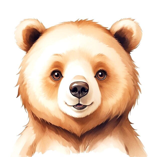 Uma linda ilustração de urso em fundo branco