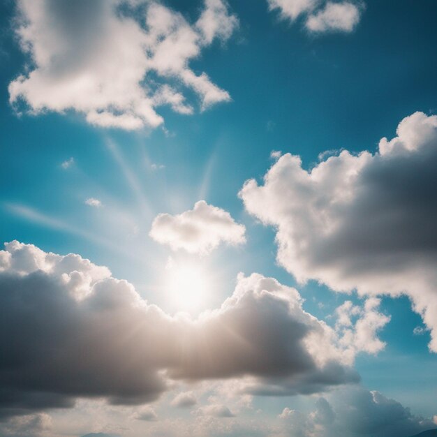 Foto uma linda nuvem branca no céu azul