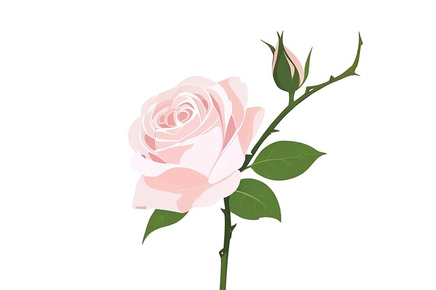 Uma linda rosa isolada em branco.