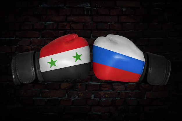 Uma luta de boxe entre a Síria e a Rússia