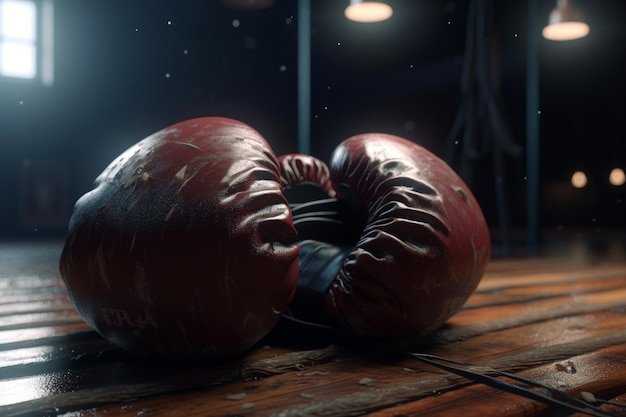 Uma luva de boxe está sobre uma mesa com a palavra boxe.