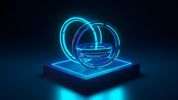 Uma luz neon com a palavra vidro