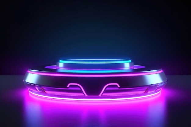 Uma luz neon iluminada com a palavra rádio