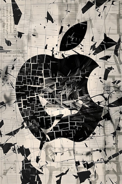 uma maçã com uma imagem de um coração nela