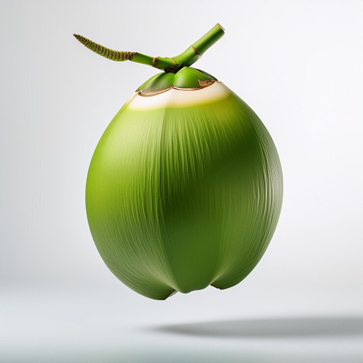 Foto uma maçã verde com um caule que tem um caule nele