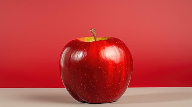 Uma maçã vermelha brilhante para comemorar a volta às aulas