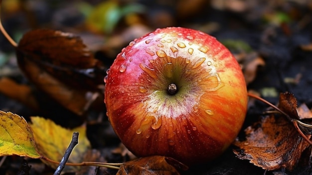 Uma maçã vermelha com a palavra maçã