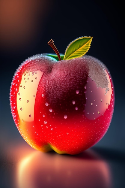 Uma maçã vermelha numa maçã cortada