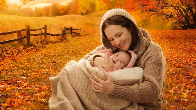 uma mãe segura seu bebê nos braços