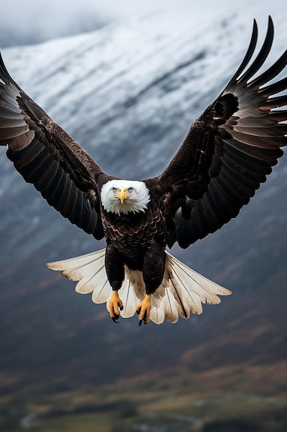 Foto uma majestosa águia em voo