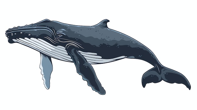 Foto uma majestosa baleia azul nada pelas profundezas do oceano. a baleia é uma criatura magnífica e um dos maiores animais da terra.