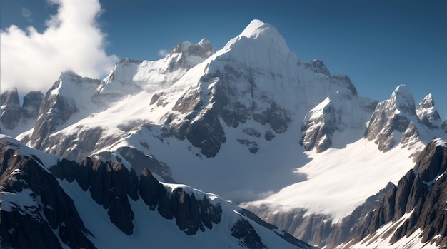 Uma majestosa cordilheira coberta de neve na Colômbia