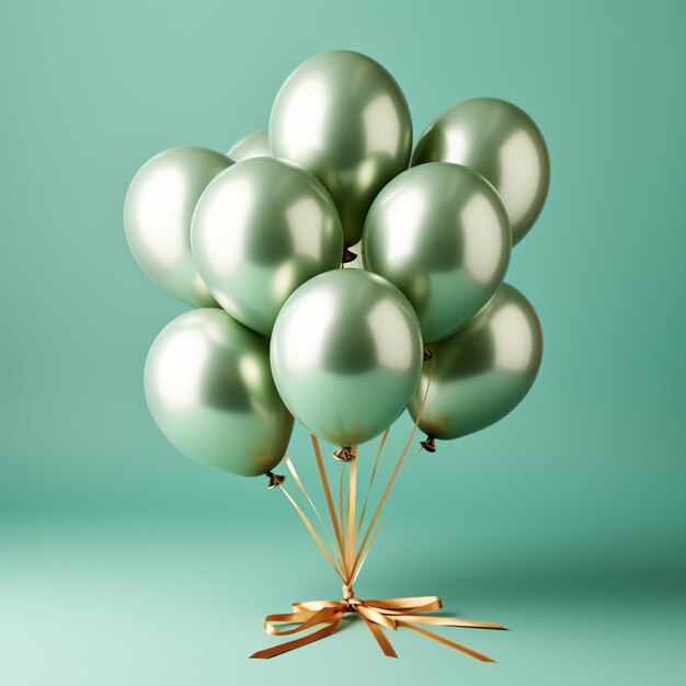 Uma maquete de balões de metal
