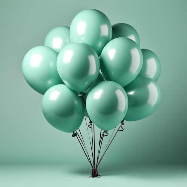 Uma maquete de balões de metal