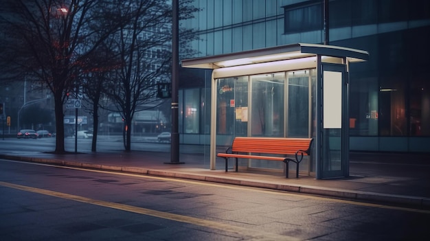 Uma maquete de ponto de ônibus Ilustração AI Generative