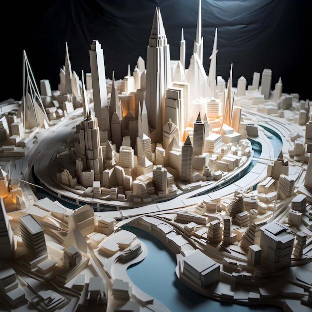 uma maquete de uma cidade modelo feita pela empresa da cidade