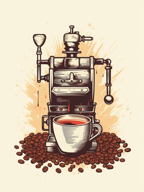Foto uma máquina de café com uma panela de chá nele