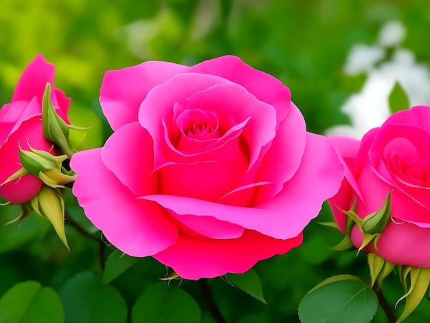 Foto uma maravilhosa rosa rosa