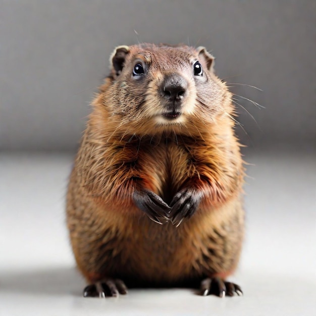 Uma marmota bonita em pé