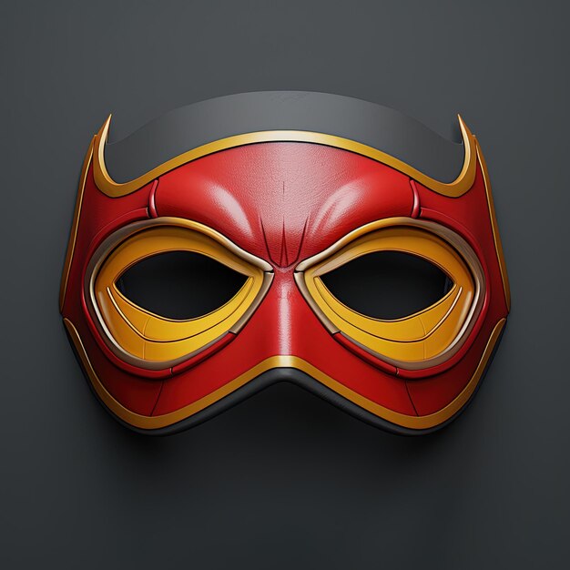 Foto uma máscara com uma máscara vermelha.