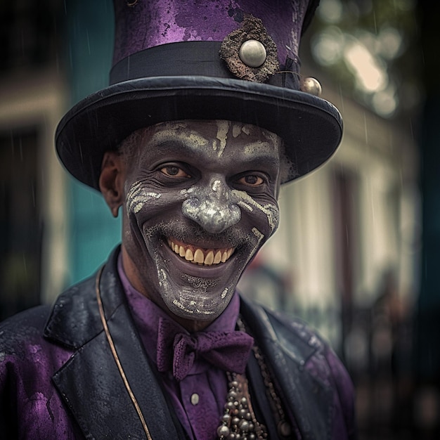 Uma máscara de carnaval de jocker