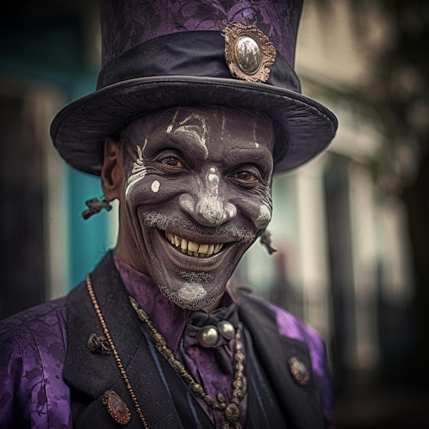 Uma máscara de carnaval de jocker