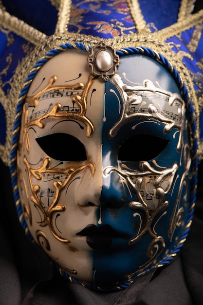 Uma máscara de carnaval veneziano close-up. Símbolo do Carnaval de Veneza