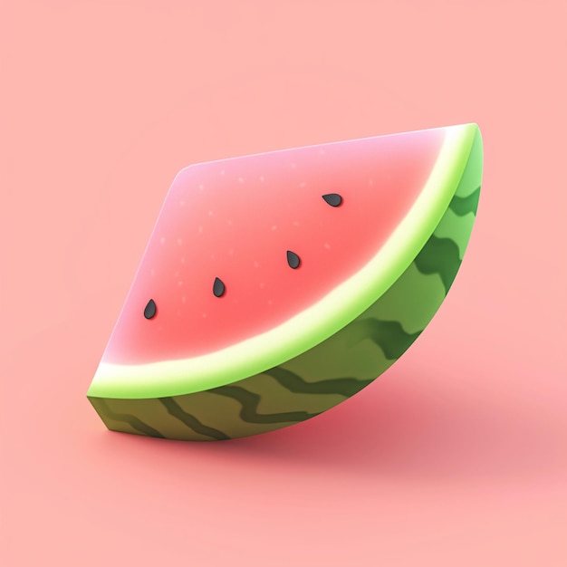 uma melancia com um fundo rosa e um fundo rosa melancia de frutas verdes para aliviar o calor do verão