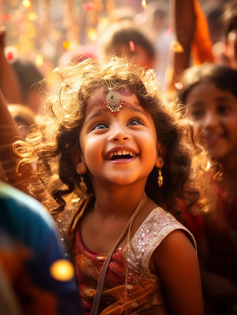 Uma menina com um sorriso no rosto está sorrindo e sorrindo.