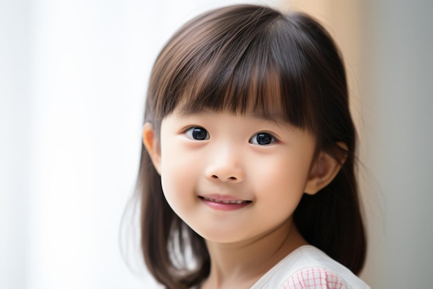 uma menina com uma escova de dentes na boca