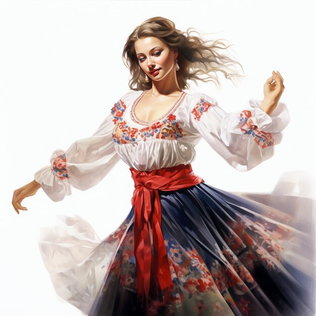 Foto uma menina dançante com fundo branco