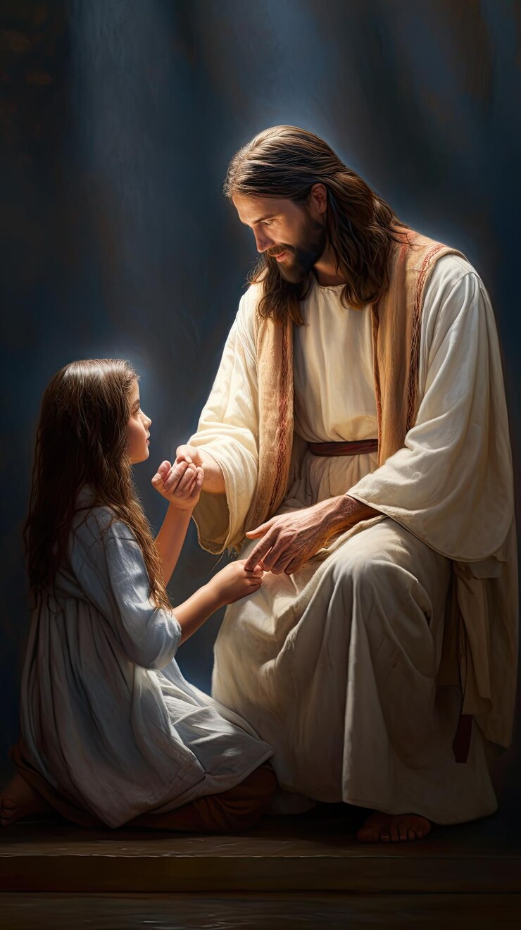 Foto uma menina e uma criança estão orando juntos em uma igreja