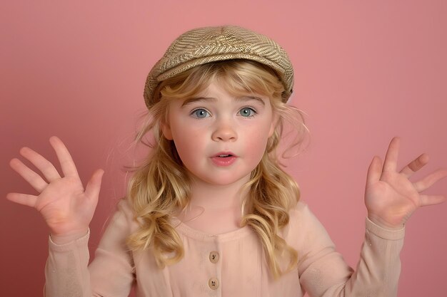 Uma menina engraçada a posar de moda.